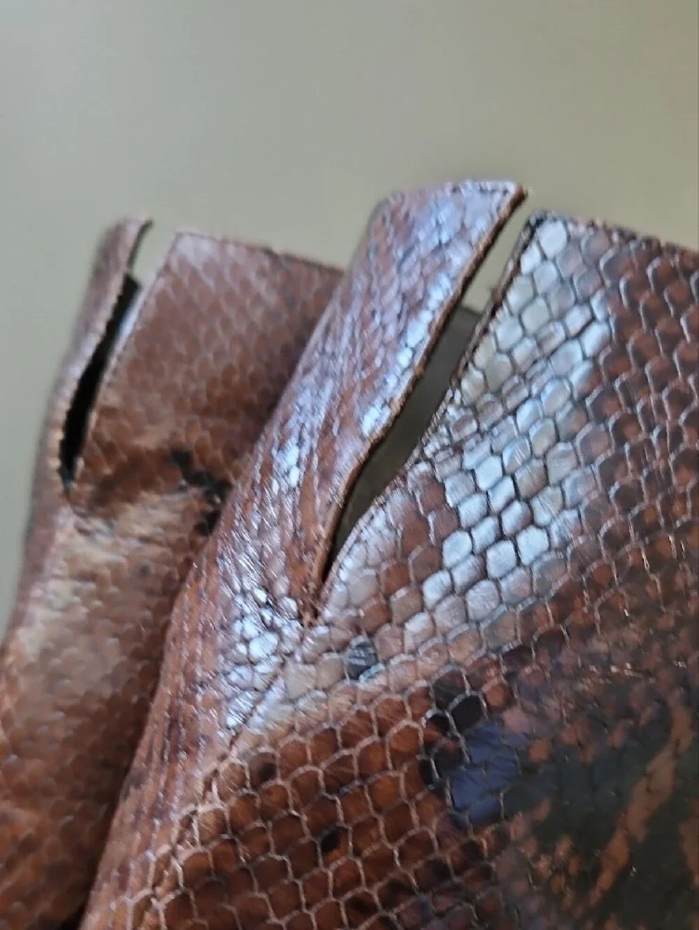 Sigerson Morrison Women’s Tall Snake-Embossed Leather Boots in Dark Brown